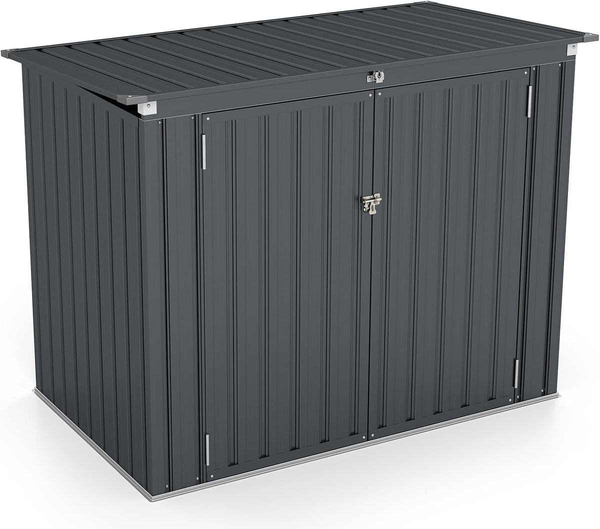 Gerätehaus, GOPLUS, 172 x 101 x 130 cm, 1,5 m, 2 M, Galvanisierter Stahl, Dunkelgrau
