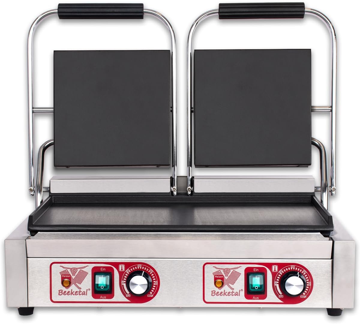 Beeketal, Elektrogrill, 'BKG9' Gastro Doppelt Kontaktgrill mit Gusseisen