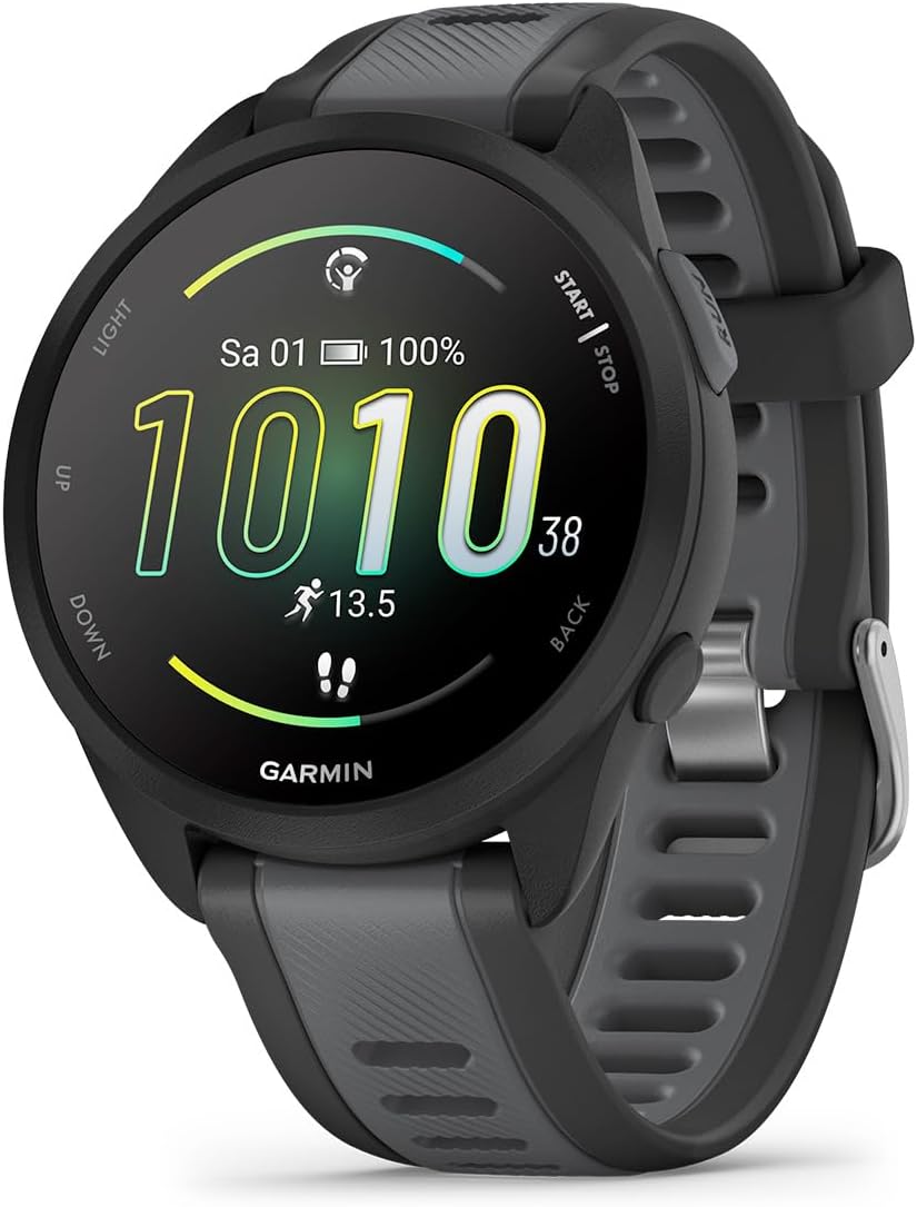 Garmin, Smartwatch, 43mm, Forerunner 165 - Lauf-, 2' AMOLED Touchscreen, bis zu 11 Tage Akkulaufzeit, 25+ Sport-Apps