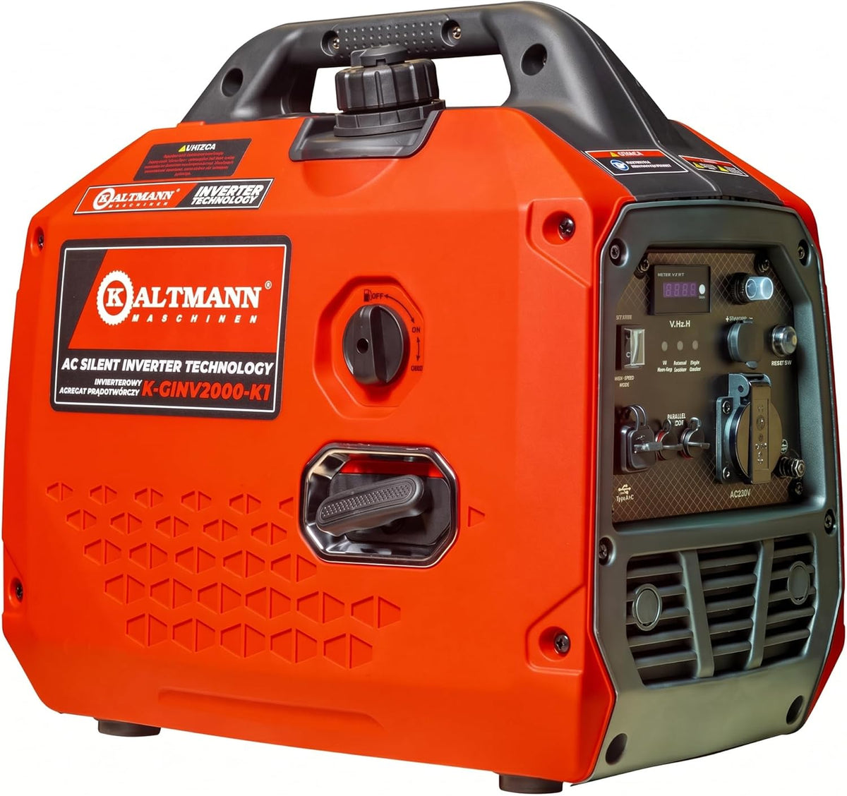 Kaltmann, Powerstation, 2000W, 230V, Leiser Inverter Stromgenerator - tragbares Benzin, Eco-Modus, Parallelbetrieb