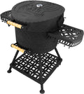 Lyrin24, Holzkohlegrill, 54,5 cm, 65 kg, 4 mm, „Drakkar', Massiver Rundgrill im Wikinger-Design mit Gussrost Ø aus