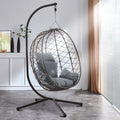 RAMROXX, Hängesessel, Luxus NEW XXL Gestell Schwarz mit Korb und Relaxkissen Grau