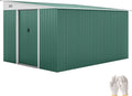 Gerätehaus, Outsunny, 280x345x201cm, 19,4m, Metall ³ mit Schiebetür Grün