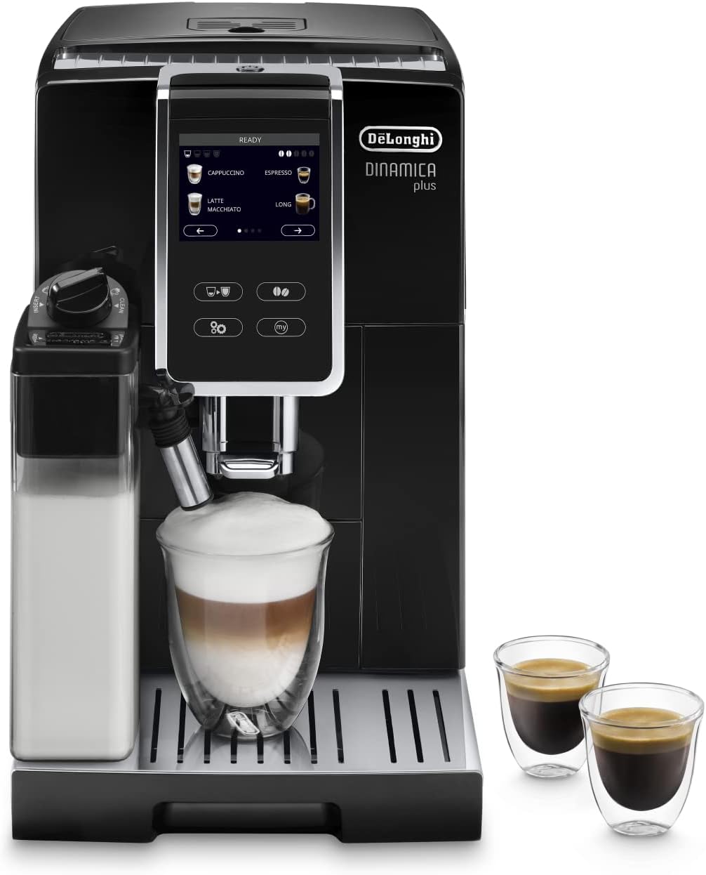 De'Longhi, Kaffeevollautomat, 3,5 Zoll, Dinamica Plus ECAM 370.70.B mit LatteCrema Milchsystem, Cappuccino & Espresso