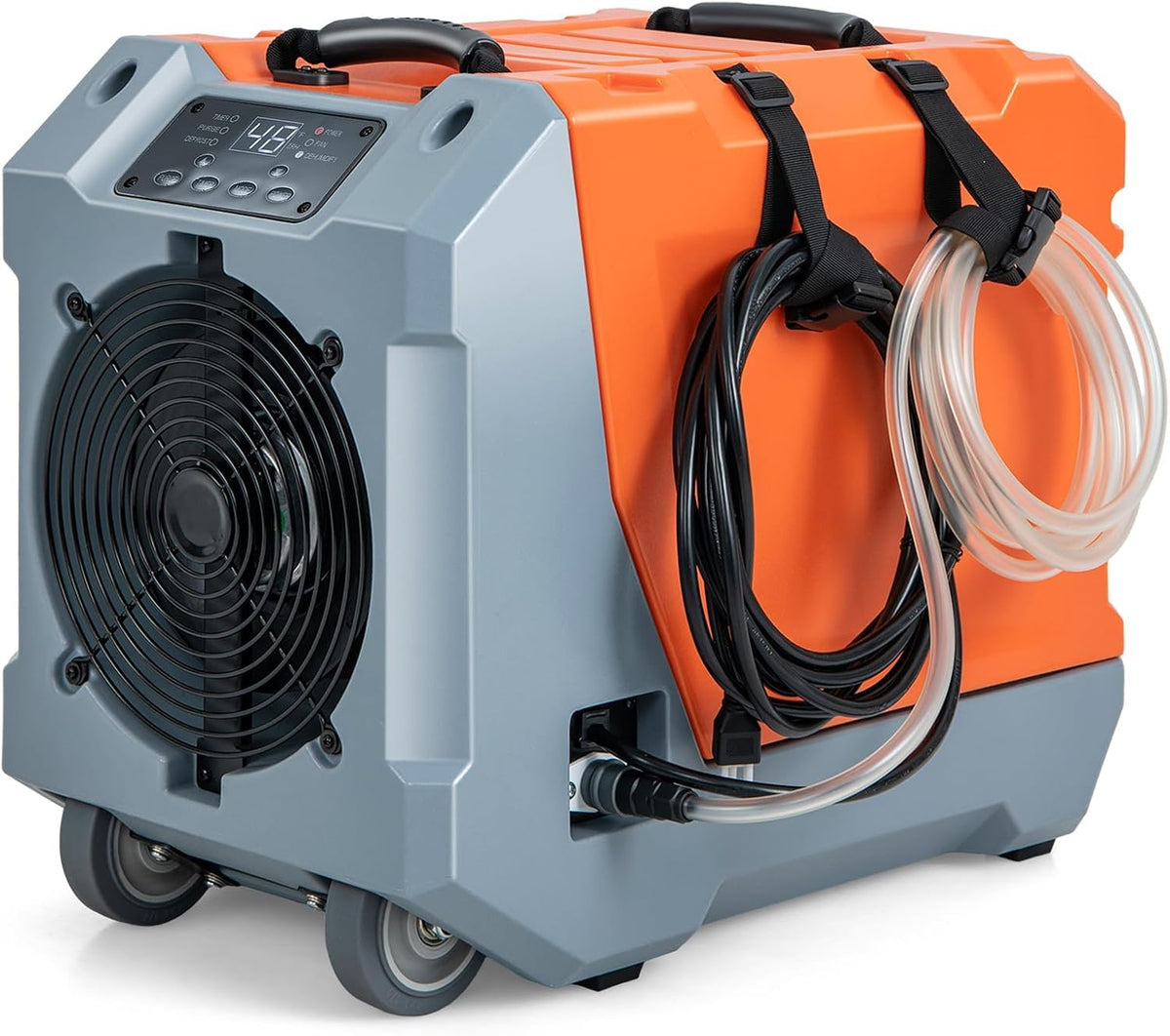 FANTASK, Luftentfeuchter, 57 x 34 x 47 cm (L x B x H), ≤55 dB, 85 L, LLDPE, Orange + Grau