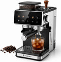 AMZCHEF, Kaffeemaschine, 20 Bar, Siebträgermaschine mit Mahlwerk, Cold Brew