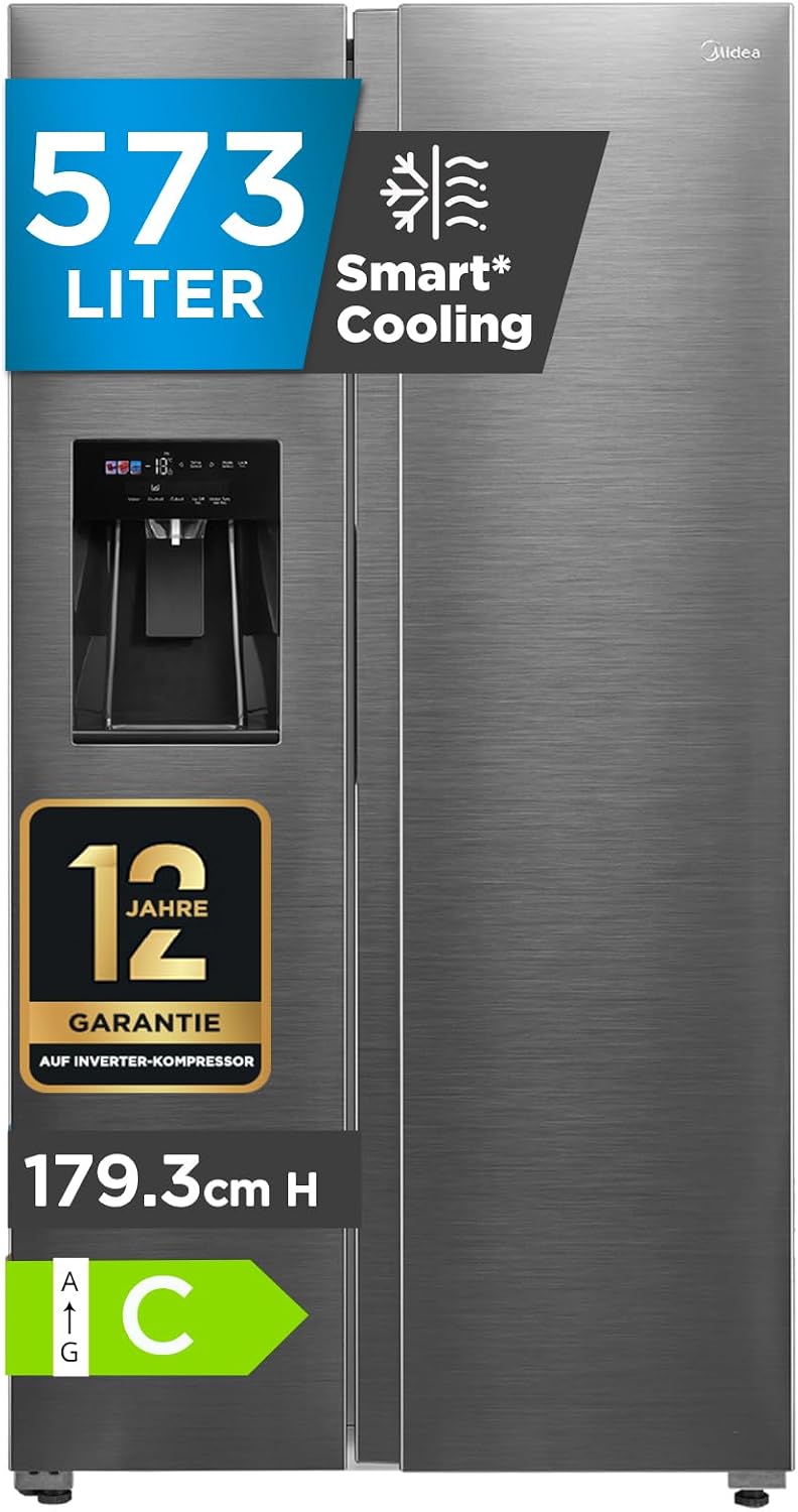 Midea, Kühl-Gefrierkombination, 179,3 cm, 573L, MDRS761MYC46 Side-by-Side Kühl-/Gefrierkombination/No