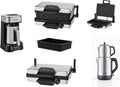Roland Germany, Elektrogrill, 2000W, Multigrill, Elektro-Kontaktgrill, Schwarz, 340x220mm Grillplatten, 5-Stufen Temperaturregelung