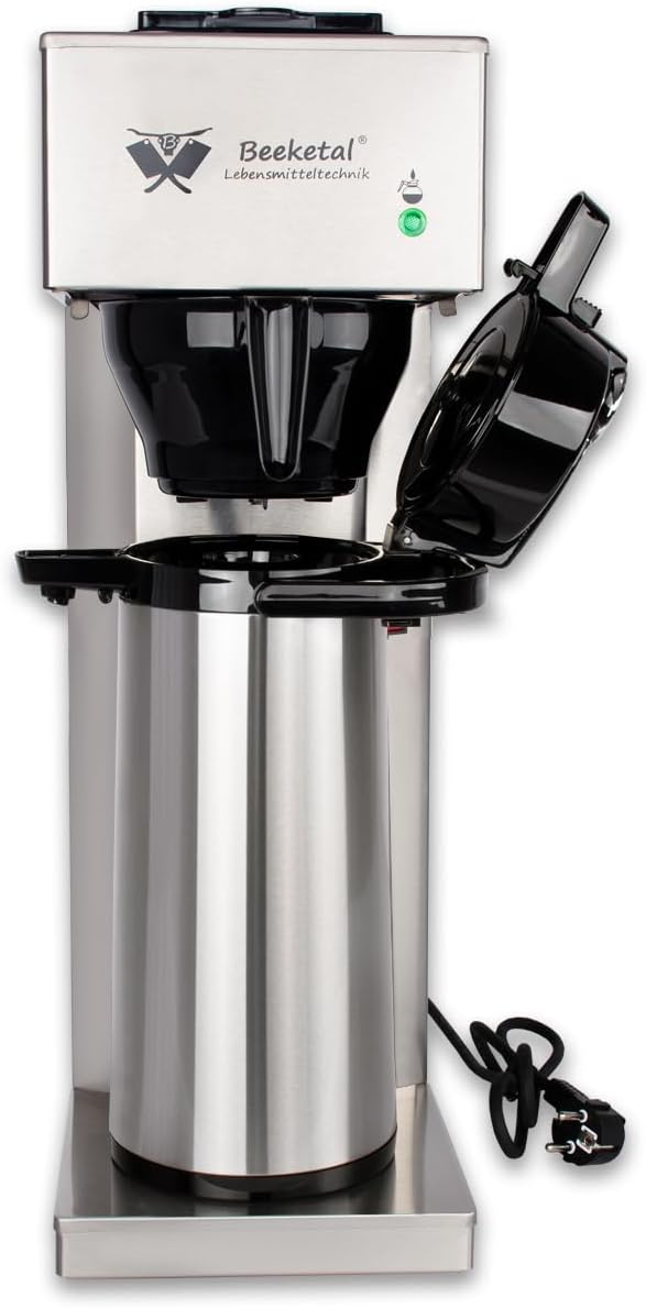 Beeketal, Kaffeemaschine, ca. 2,0 Liter, 1900 Watt, 2,0l, 'BGK2-T' Gastro Edelstahl Filter mit Pump-Thermoskanne