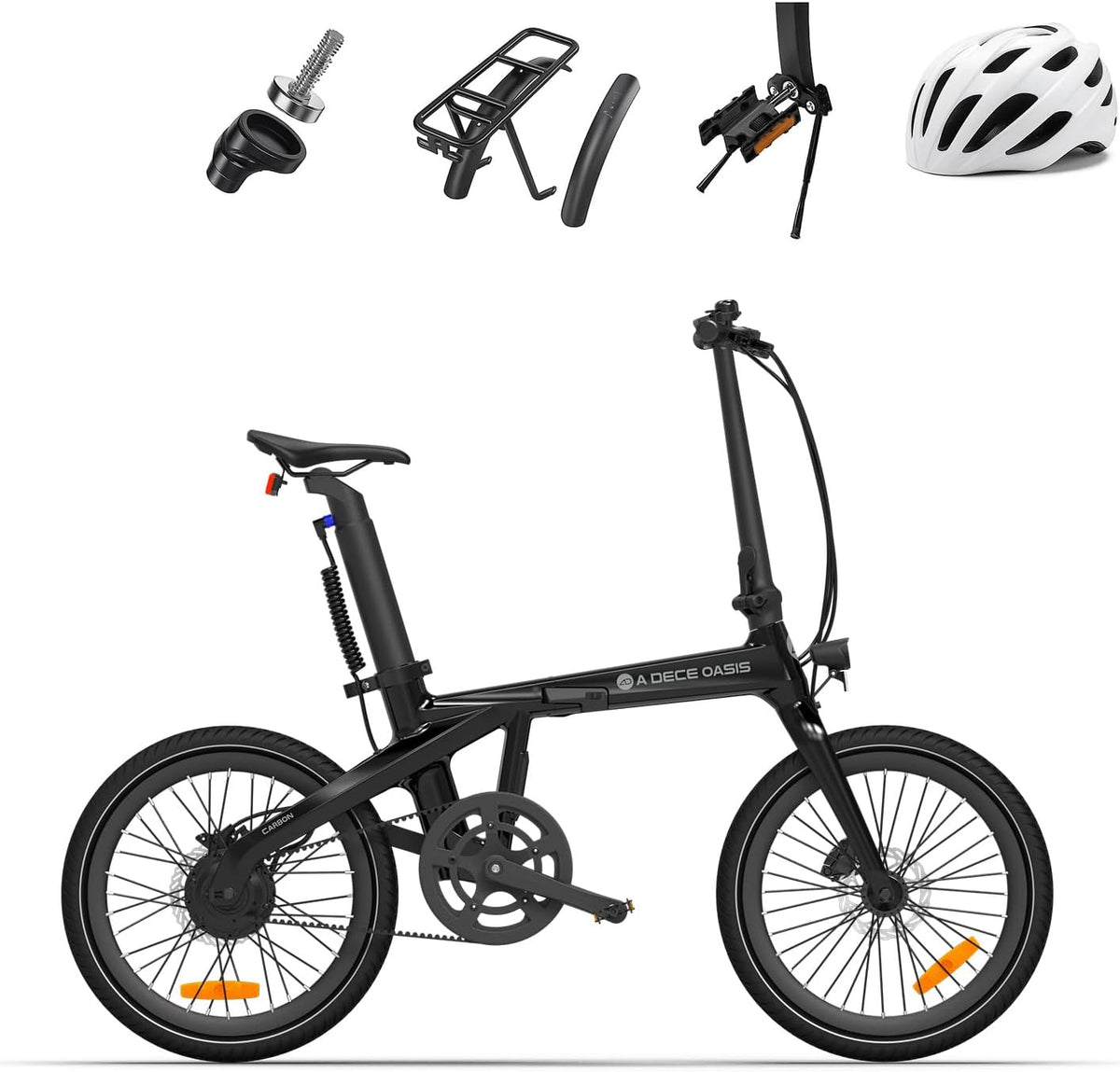 A Dece Oasis, E-Bike, 14,5Kg, 250W, ADO Air Air Carbon Elektrofahrrad, ebike Damen/ebike Herren, Bike, klapprad Riemenantrieb IPS LCD Display