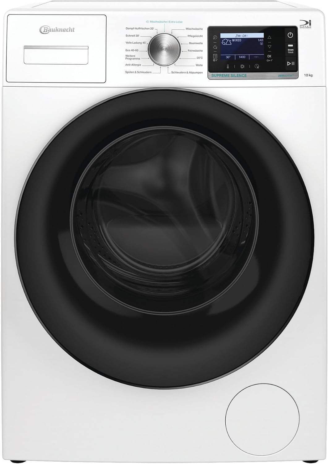 Bauknecht, Waschmaschine, 84,5 x 64,3 x 59,9 cm, 10 kg, B6R 08 SILENCE DE Frontlader- - Fassungsvermögen - Direct
