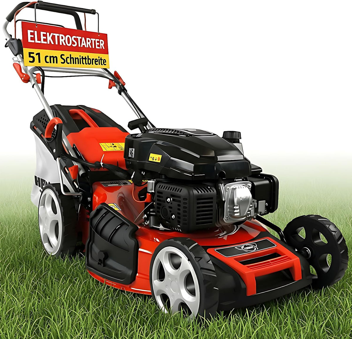Hecht, Rasenmäher, 51 cm, 5-in-1 Benzin 5, 5 PS Elektrostart