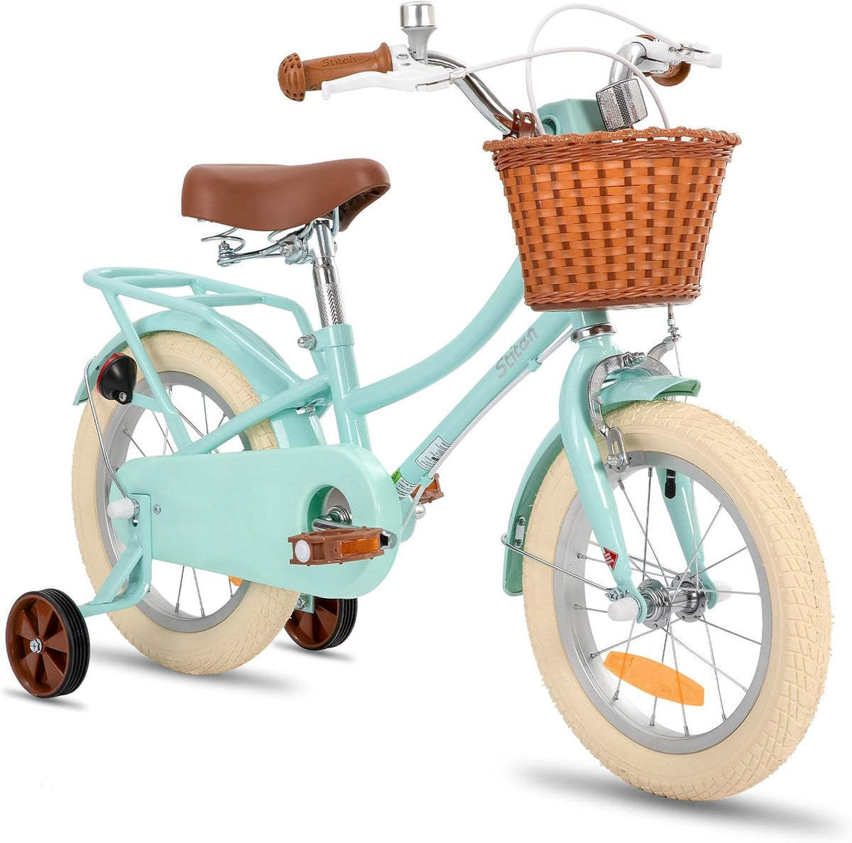 STITCH, Fahrrad, 18 Zoll, MANCHI 12/14/16/ Kinder mit Korb & Stabilisatoren für 2-9