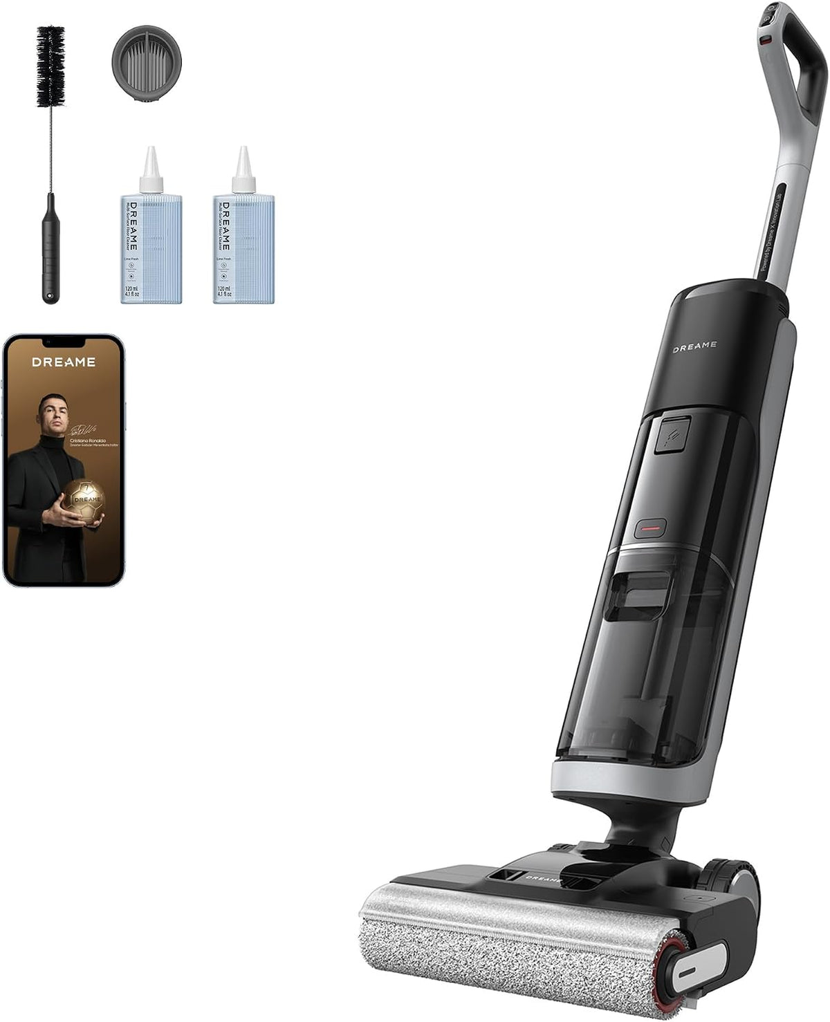 dreame, Nass-Trockensauger, H14 Pro Nass- und Trockensauger, 180° Lie-Flat, 60 °C Bürstenpflege, 5-min Trocknung